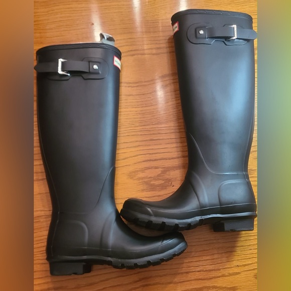 💵NEW💵 Hunter Classic Original Tall Black Waterproof Boots SIZE 5 WITHOUT BOX - Picture 3 of 10